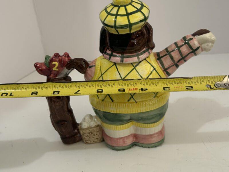 Vintage 1993 OCI Omnibus Ceramic Dog Teapot Bag Clubs Balls