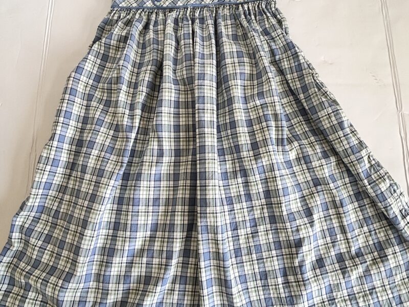 Strasburg Blue and White Pleated Sundress with Puff Sleeves 7y