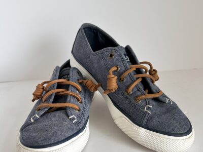 Sperry Blue and Brown Casual Sneakers with Leather Laces 6.5