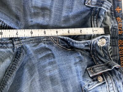 Rock Revival Blue Straight Leg Jeans with Distinctive Stitching