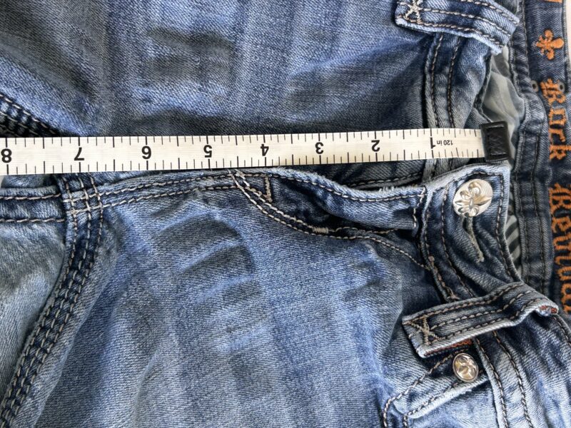 Rock Revival Blue Straight Leg Jeans with Distinctive Stitching