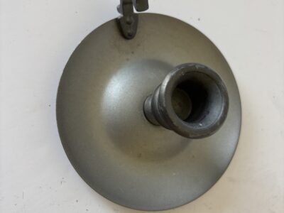 Avon American Heirloom pewter candle holder with drip plate and finger grip