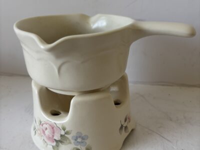 Pfaltzgraff 2-piece double spouted butter warmer server or potpourri burner