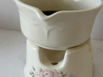 Pfaltzgraff 2-piece double spouted butter warmer server or potpourri burner