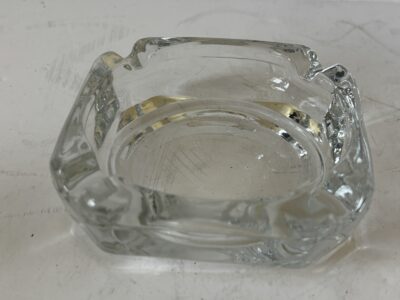 Clear glass 3.75" square ashtray