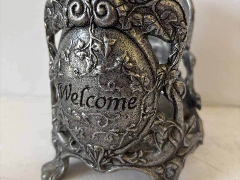 Vtg Silverplate candle jar or votive jar holder potpourri holder