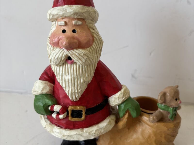 Vtg Dwarf Santa candle stand
