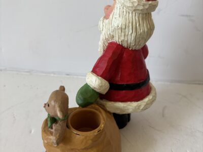 Vtg Dwarf Santa candle stand