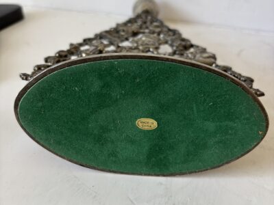 Vtg 9" tall silverplate Christmas tree decorative candle holder