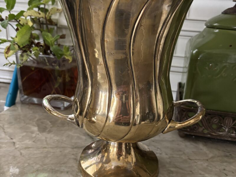 Pair of metal Silverplate or brass! Planters or Urns