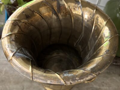 Pair of metal Silverplate or brass! Planters or Urns