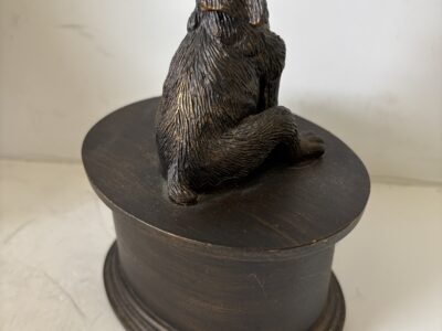Vintage Urn or trinket box with sitting dog figure on lid