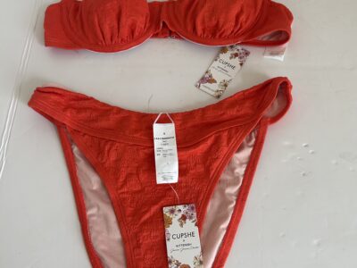 Cupshe Red Bikini Swimwear with High-Cut Design