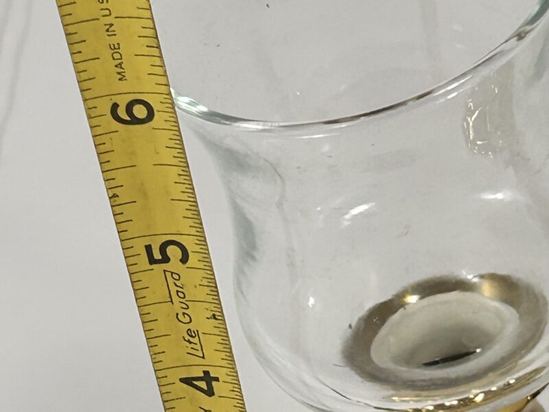 Pair of weighted Baldwin candle holder with glass votive