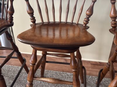 SOLD VTG Ethan Allen Heirloom Maple Swivel Barstools Set of 3