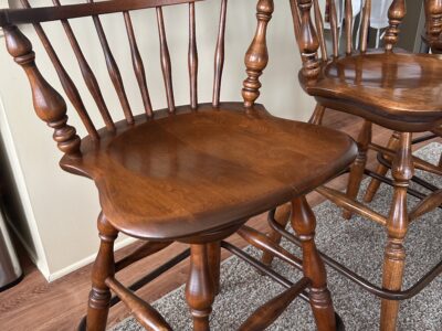 SOLD VTG Ethan Allen Heirloom Maple Swivel Barstools Set of 3