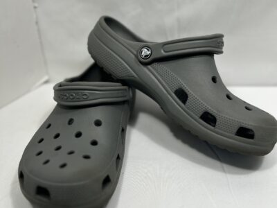 CROCS Gray Sandals with Perforated Design and Rotating Heel Strap