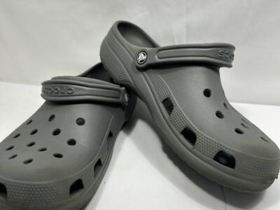 CROCS Gray Sandals with Perforated Design and Rotating Heel Strap