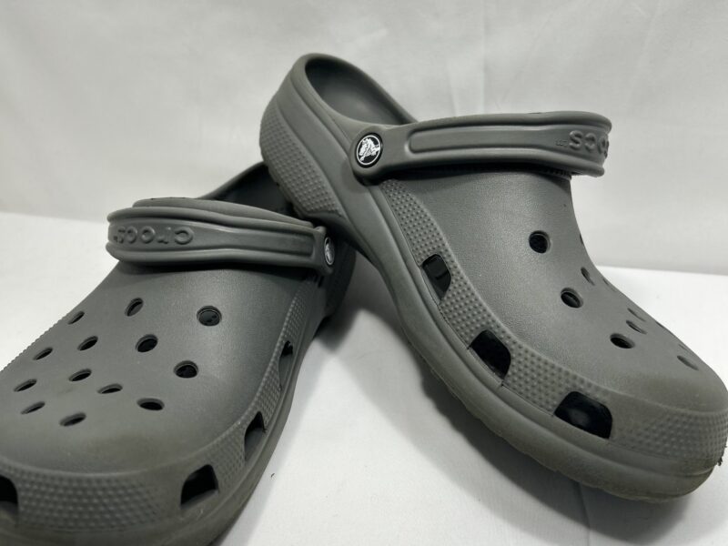 CROCS Gray Sandals with Perforated Design and Rotating Heel Strap
