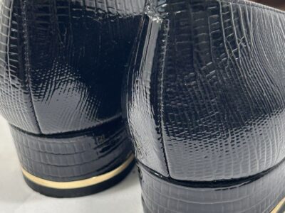 J.Renee Black Crocodile-Textured Loafers Elegant Flats Size 7
