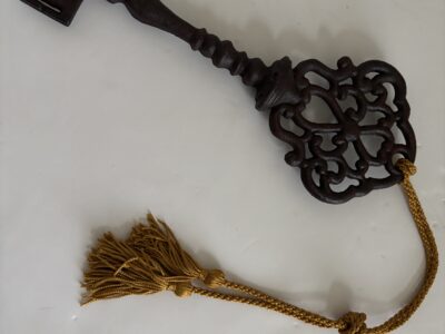 Decorative 12" ornate skeleton key with tassel