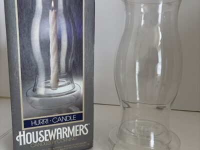 Hurri-Candle by Corning Hurricane lamp 2-piece glass candle holder for tapers