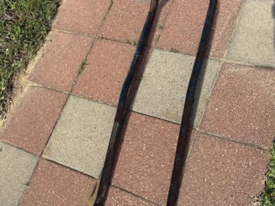 SOLD Used Outdoor Metal log rest 45" x 45" x 11"