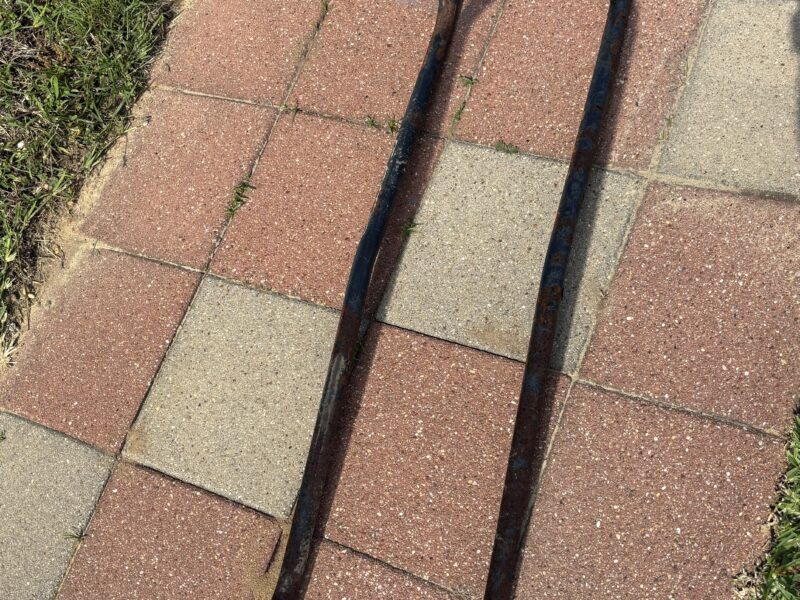 SOLD Used Outdoor Metal log rest 45" x 45" x 11"