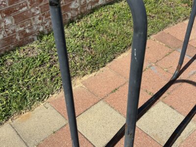 SOLD Used Outdoor Metal log rest 45" x 45" x 11"