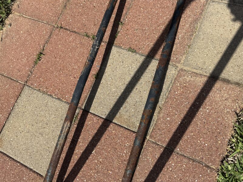 SOLD Used Outdoor Metal log rest 45" x 45" x 11"