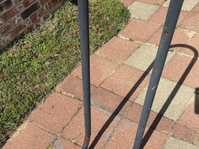 SOLD Used Outdoor Metal log rest 45" x 45" x 11"