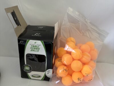 Box of 36 orange table tennis / pingpong balls
