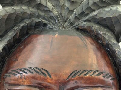 Rastafarian Man Head sculpture on wood Jamaican Art