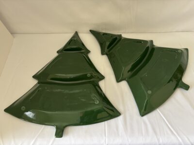 Pair of 14" porcelain Christmas Tree shaped trays