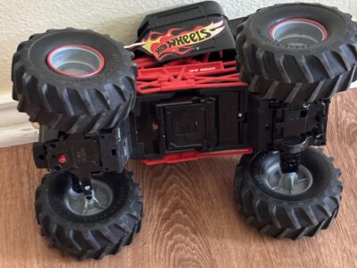 Hotwheels Monster RC Truck by New Bright Red and black with flames design