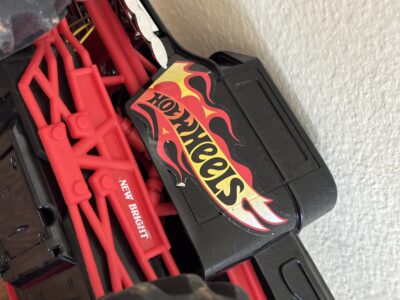 Hotwheels Monster RC Truck by New Bright Red and black with flames design