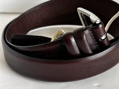 Ralph Lauren Brown Leather Belt with Silver Buckle