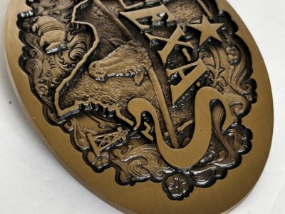 Gold and Black Texas Belt with Intricate Design