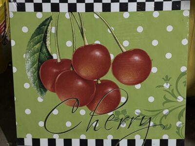 Print of Cherries on canvas 20" x 20" picture wall decor