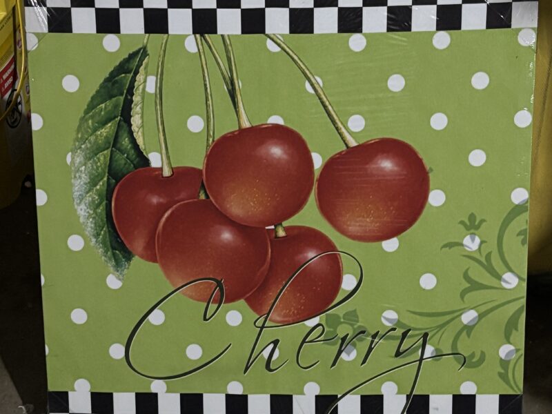 Print of Cherries on canvas 20" x 20" picture wall decor
