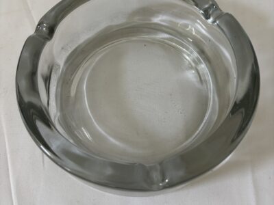 Large 6" clear glass heavy ashtray