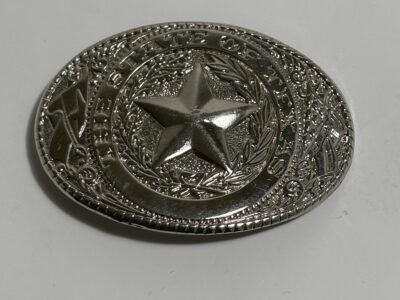 State of Texas silver belt buckle