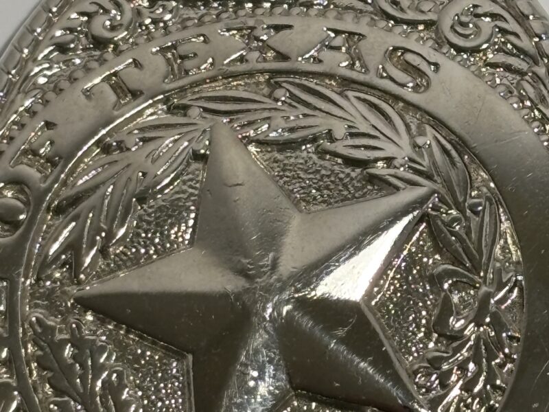 State of Texas silver belt buckle