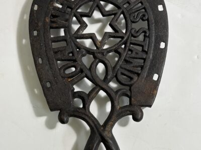 Good luck cast iron trivet hot plate stand horseshoe country decor