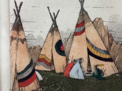 Framed signed Dan Mitra Native American art prints